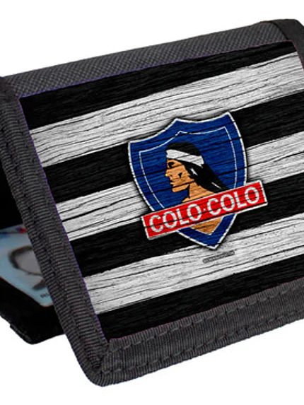 Billetera Tarjetero Colo Colo Futbol Velcro Negra  Unisex 1