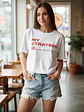 Polera My  Strategy  Is -twice Blanca Kpop Oversize Grafimax - Miniatura 1