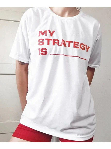 Polera My  Strategy  Is -twice Blanca Kpop Oversize Grafimax 2