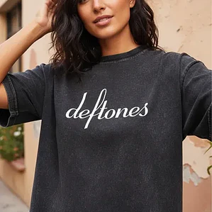 Polera Mujer Deftones Efecto Jeans Desgastada Grafimax