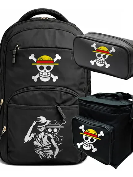 Mochila Pack One Piece Luffy Lonchera Estuche Grafimax 1