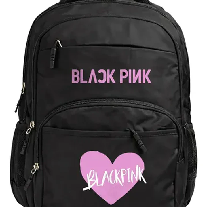 Mochila Black Pink Corazón Logo 30 Litros Kpop Grafimax 1