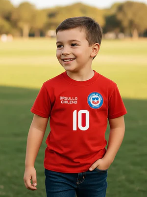 Polera Algodón Selección Chile 2024 Futbol Niño Grafimax
