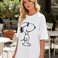 Polera Snoopy Mujer Oversize Blanca Grafimax - Miniatura 1