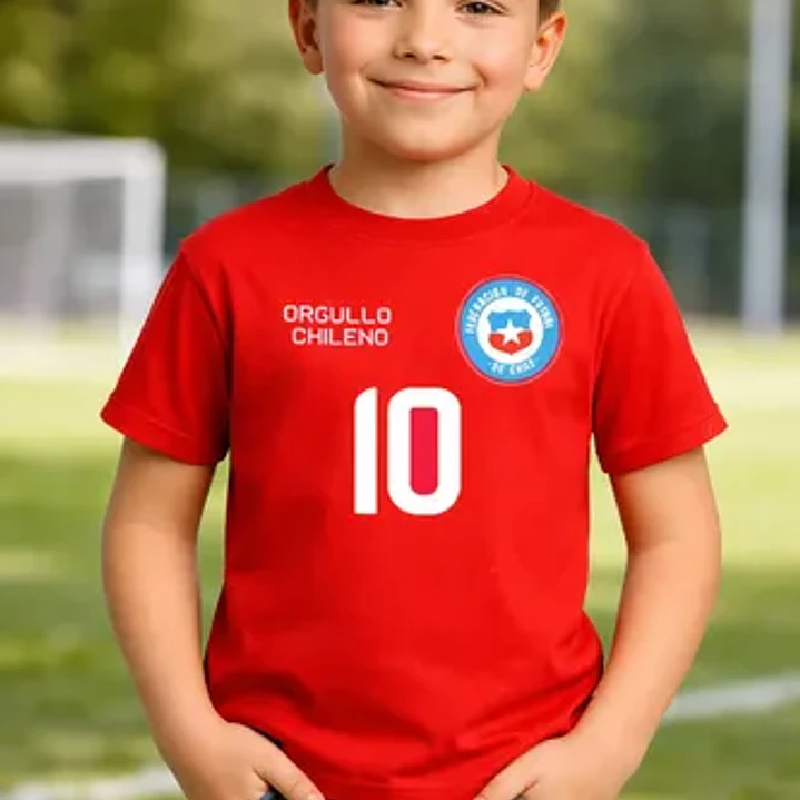 Polera Algodón Selección Chile 2024 Futbol Niño Grafimax 2