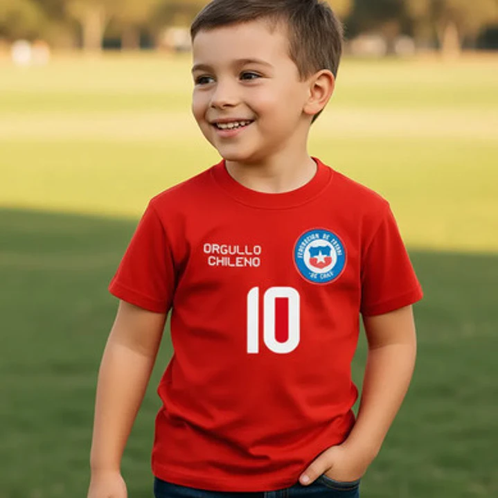 Polera Algodón Selección Chile 2024 Futbol Niño Grafimax 1