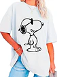 Polera Snoopy Mujer Oversize Blanca Grafimax - Miniatura 3