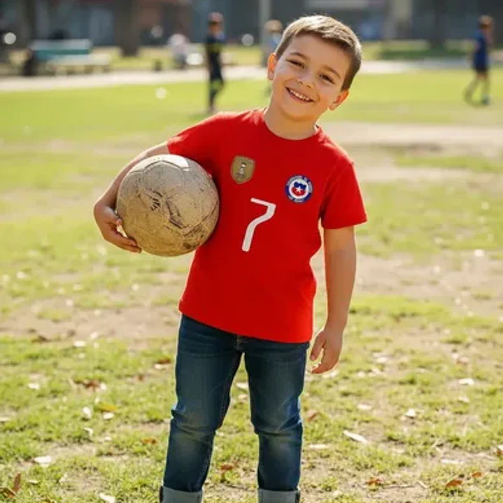 Polera Algodón Selección Chile 2016 Niño Futbol Grafimax 1