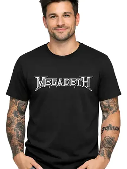 Polera Megadeth Trash Metal Rock Logo Música Dtf Grafimax 1