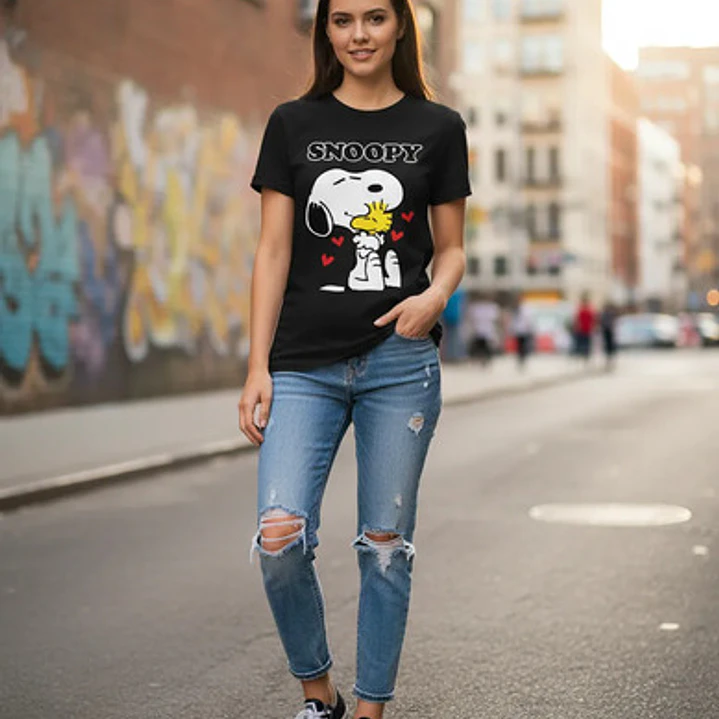 Polera Snoopy Colores Algodón Mujer Grafimax 3