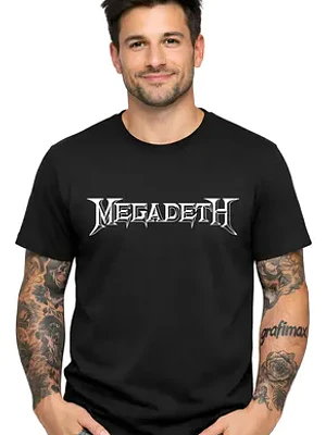 Polera Megadeth Trash Metal Rock Logo Música Dtf Grafimax