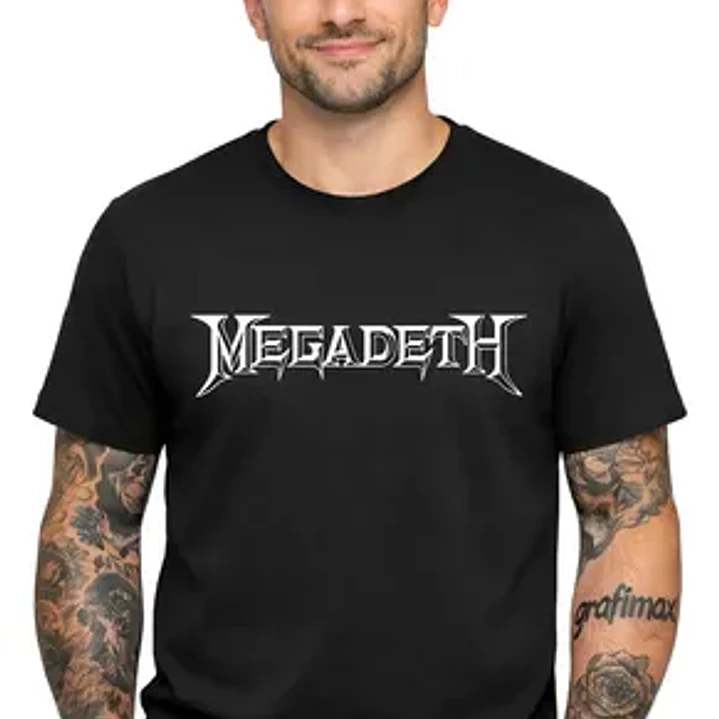 Polera Megadeth Trash Metal Rock Logo Música Dtf Grafimax 1