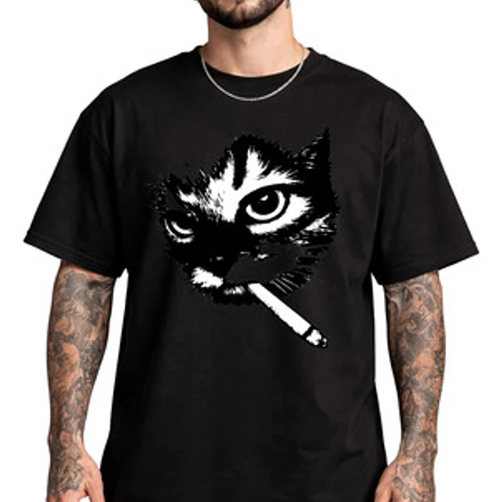 Polera Gatito Divertido Gato Smoke Meme Grafimax 1