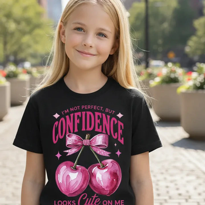 Polera Niña Guinda Coquette Cute Niñas Algodón Grafimax 1