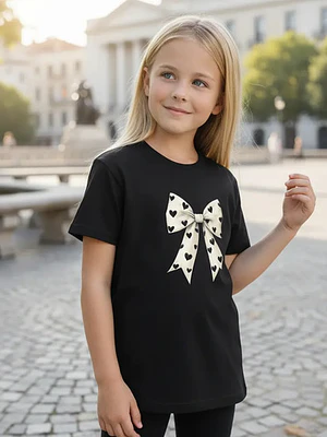 Polera Niña Lazo Coquette Cute Niñas Algodón Grafimax