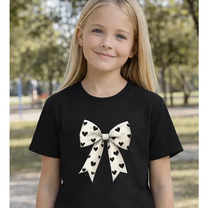 Polera Niña Lazo Coquette Cute Niñas Algodón Grafimax 2