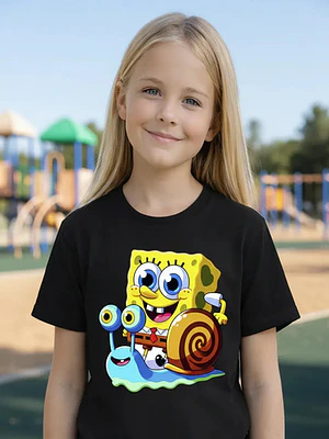 Polera Niña Bob Esponja & Gary Niñas Algodón Grafimax