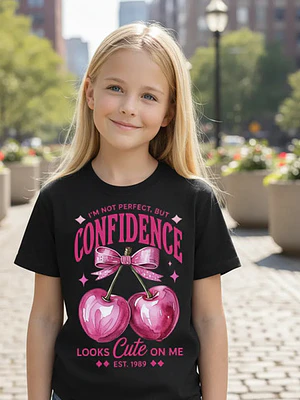 Polera Niña Guinda Coquette Cute Niñas Algodón Grafimax