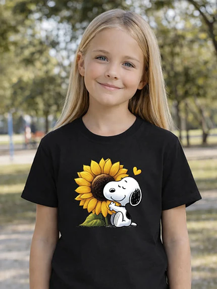 Polera Niña Snoopy Flor Cute Niñas Algodón Grafimax 1