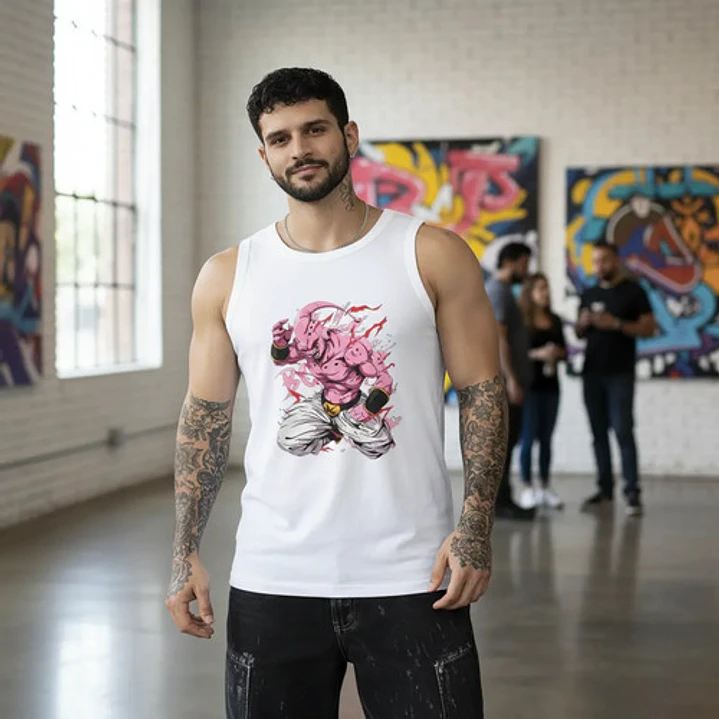 Polera Sin Mangas Dbz Majin Boo Dtf Anime Grafimax 2