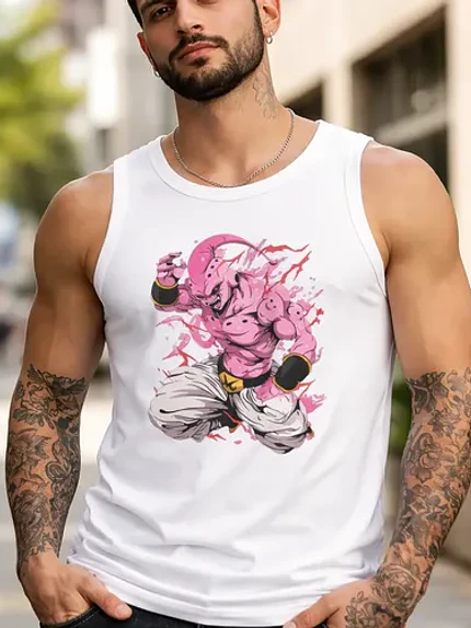 Polera Sin Mangas Dbz Majin Boo Dtf Anime Grafimax 3