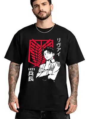 Polera Levi Ackerman Shingeki No Kyojin Diseños Dtf Grafimax