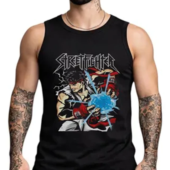 Polera Sin Mangas Street Fighter Video Juegos Dtf Grafimax 1
