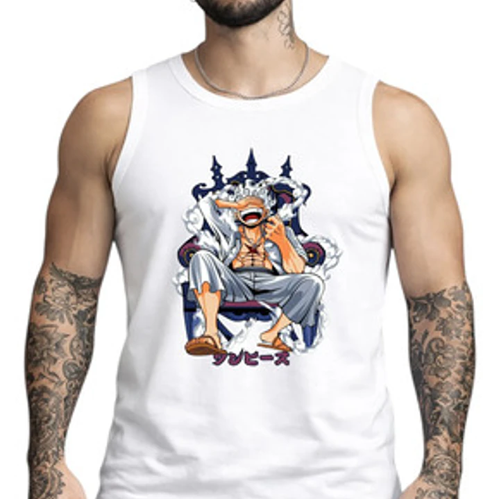 Polera Sin Mangas One Op Luffy Gear 5 Anime Dtf Grafimax 1