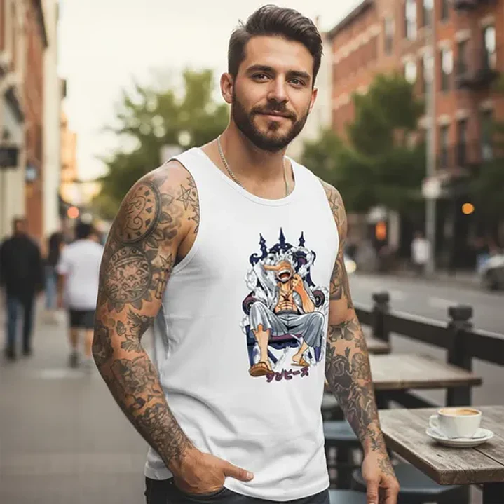 Polera Sin Mangas One Op Luffy Gear 5 Anime Dtf Grafimax 2