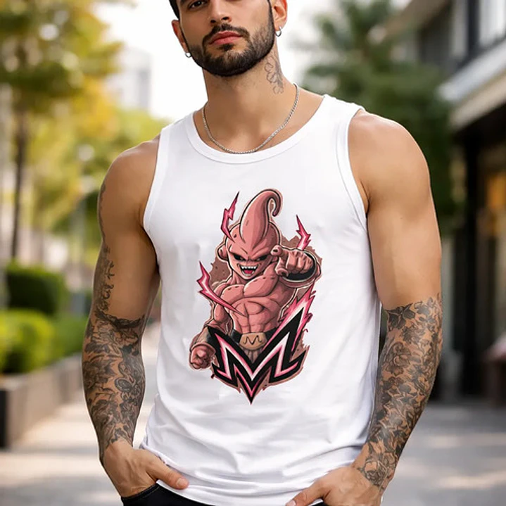 Polera Sin Mangas Kid Buu Dbz Anime Dtf Grafimax 3