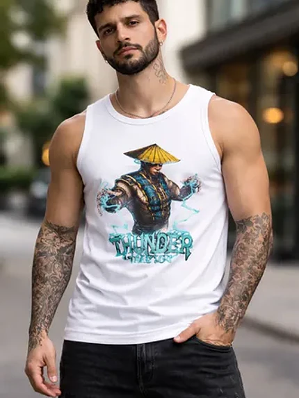 Polera Sin Mangas Raiden Thunder Mortal Kombat Dtf Grafimax 3