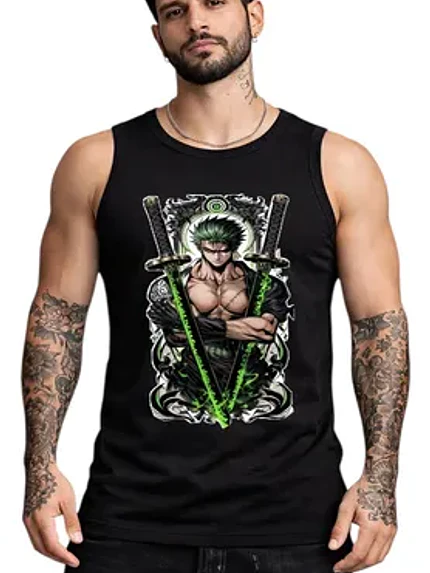 Polera Sin Mangas Zoro One Op Espadas Anime Dtf Grafimax 1
