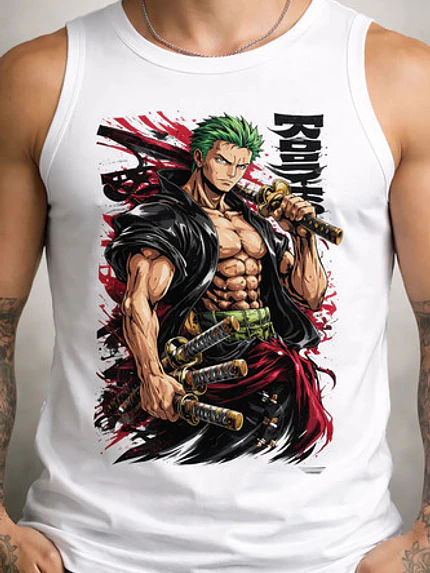 Polera Sin Mangas Zoro One Op Anime Dtf Grafimax 3