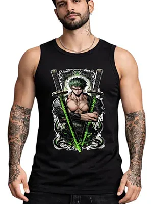 Polera Sin Mangas Zoro One Op Espadas Anime Dtf Grafimax