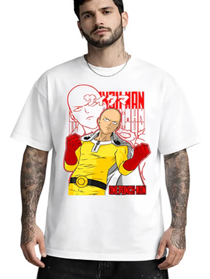 Polera One Punch Man Saitama Anime Dtf Grafimax 1