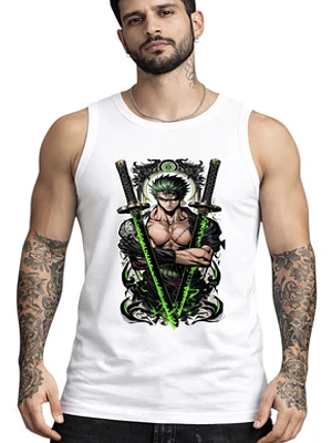 Polera Sin Mangas Zoro One Op Espadas Anime Dtf Grafimax
