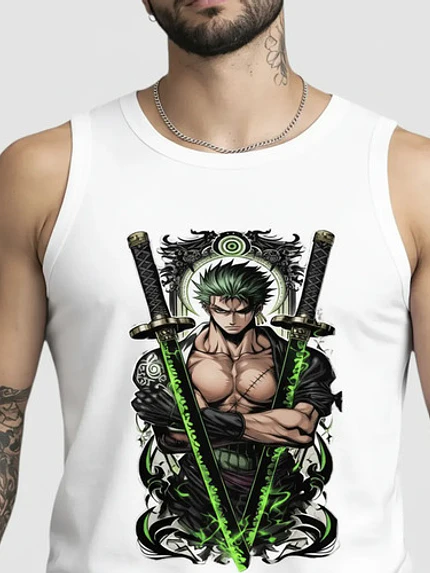 Polera Sin Mangas Zoro One Op Espadas Anime Dtf Grafimax 3