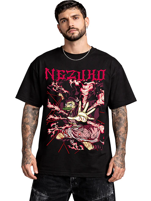 Polera Nezuko Kamado Kimetsu No Yaiba Anime Dtf Grafimax 1