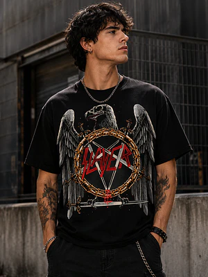 Polera Slayer logo central Metal Grafimax