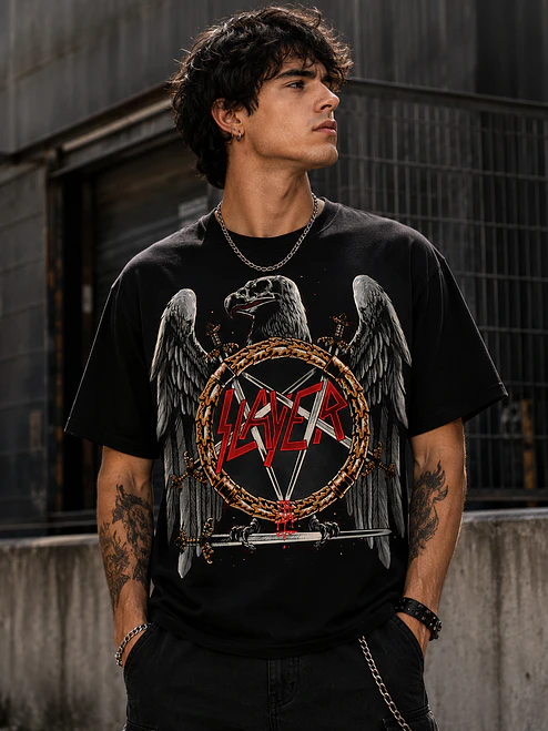 Polera Slayer logo central Metal Grafimax 1
