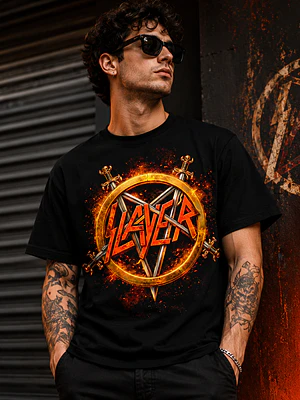 Polera Slayer logo central Metal Grafimax