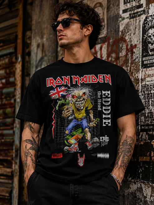 Polera Iron Maiden Eddie the Head Rock Grafimax 1