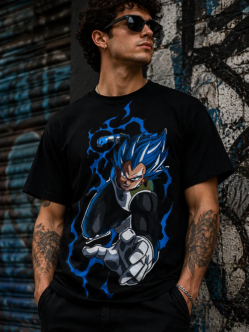Polera Dragon Ball Vegeta Super Saiyan Blue Anime Grafimax 1