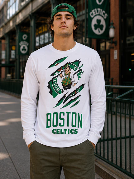 Polera Manga Larga Boston Celtics Deportes Grafimax 1