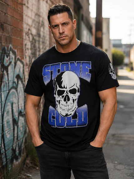 Polera Stone Cold calavera arte urbano WWE Grafimax 1