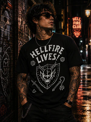 Polera Hellfire Club diseño Lives clasico Serie Grafimax