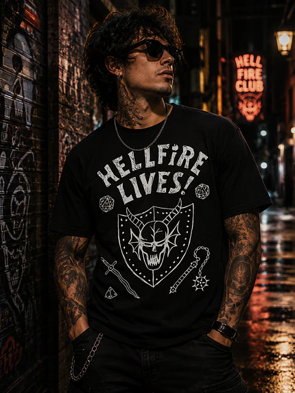 Polera Hellfire Club diseño Lives clasico Serie Grafimax 1
