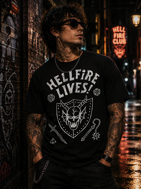 Polera Hellfire Club diseño Lives clasico Serie Grafimax 1