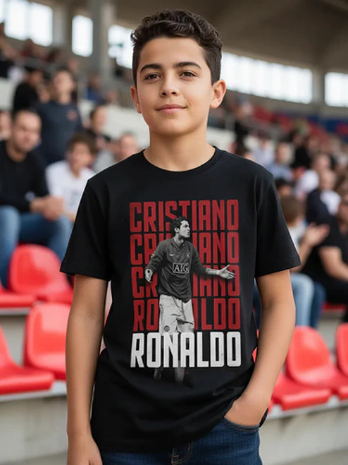 Polera Algodón Cristiano Ronaldo Cr7 Nombre Fútbol Grafimax 1