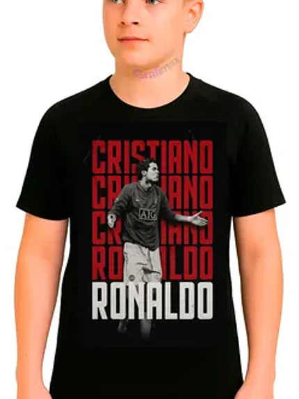 Polera Algodón Cristiano Ronaldo Cr7 Nombre Fútbol Grafimax 2